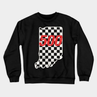 Indiana Indianapolis 500 Checkered Car Race Vintage Retro Crewneck Sweatshirt